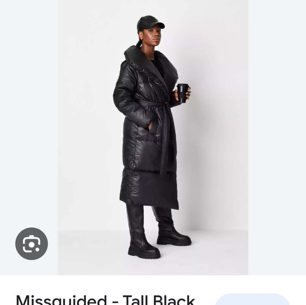 Miss Guided long Black Duvet Puffer